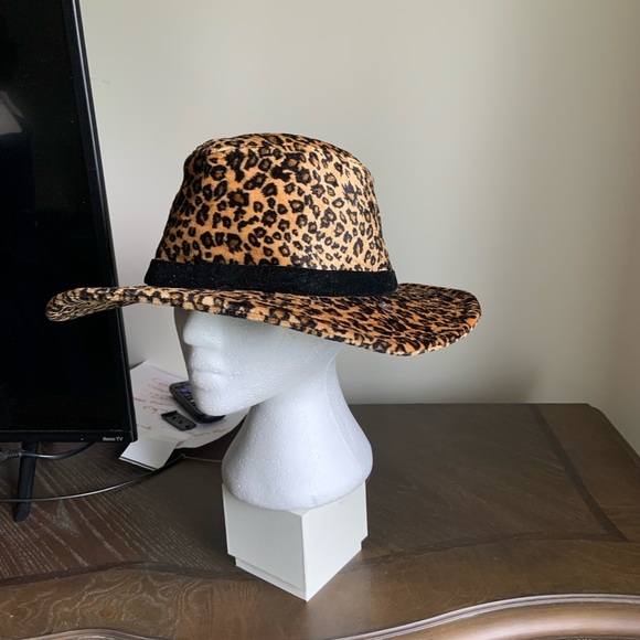 Leopard Print Wide Brim Hat - Picture 4 of 6